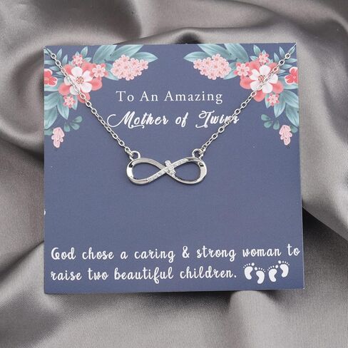 PLITI Twin Mom Gift Mommy To Be Gift Infinity Cross Necklace For New Mom Mom Of Twins New Grandma Gift First Time Mom Jewelry in Saudi Arabia