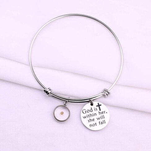 بذور الخردل هدية مسيحية الله بداخلها لن تسقط سوار قلادة مزمور 46:5 مجوهرات دينية in Kuwait