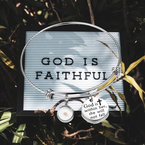 بذور الخردل هدية مسيحية الله بداخلها لن تسقط سوار قلادة مزمور 46:5 مجوهرات دينية in Kuwait