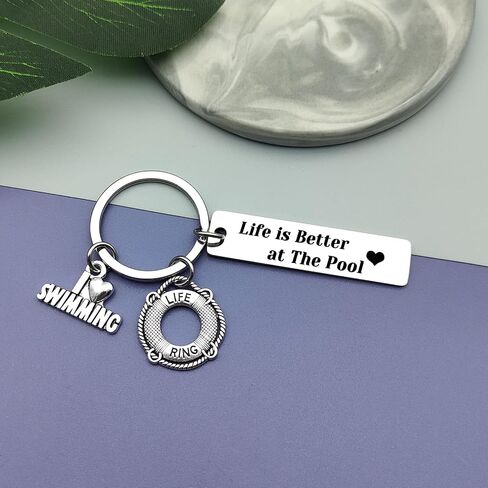 Swimmers Inspirational Gift Swim Gift Keychain Swimming Lover Jewelry Keychain Swim Team Gift Jewelry for Friends Swimmer Gifts Birthday Retirement Christmas Graduation Gift for Swimming Pool Lovers in Saudi Arabia