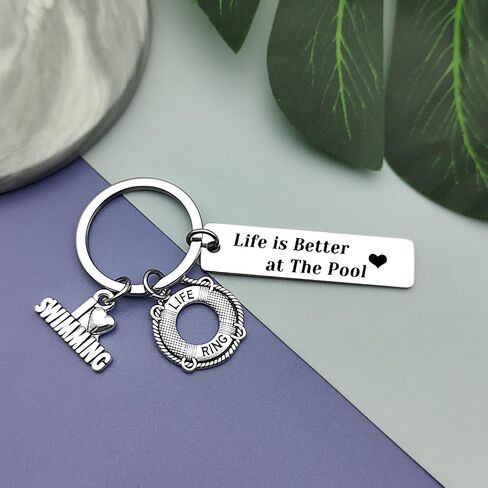 Swimmers Inspirational Gift Swim Gift Keychain Swimming Lover Jewelry Keychain Swim Team Gift Jewelry for Friends Swimmer Gifts Birthday Retirement Christmas Graduation Gift for Swimming Pool Lovers in Saudi Arabia