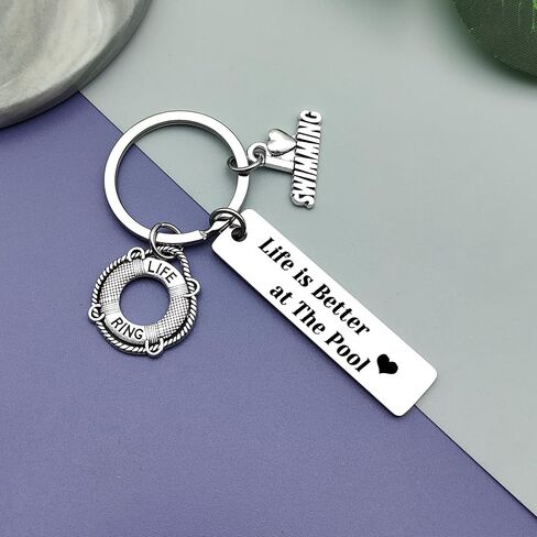 Swimmers Inspirational Gift Swim Gift Keychain Swimming Lover Jewelry Keychain Swim Team Gift Jewelry for Friends Swimmer Gifts Birthday Retirement Christmas Graduation Gift for Swimming Pool Lovers in Saudi Arabia