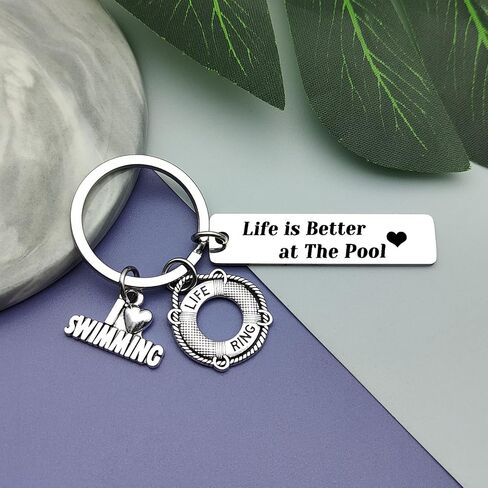 Swimmers Inspirational Gift Swim Gift Keychain Swimming Lover Jewelry Keychain Swim Team Gift Jewelry for Friends Swimmer Gifts Birthday Retirement Christmas Graduation Gift for Swimming Pool Lovers in Saudi Arabia