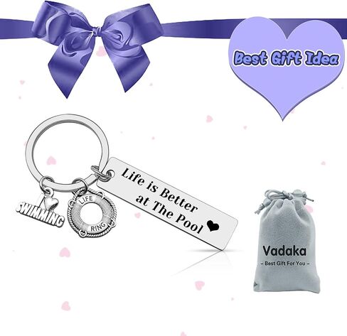 Swimmers Inspirational Gift Swim Gift Keychain Swimming Lover Jewelry Keychain Swim Team Gift Jewelry for Friends Swimmer Gifts Birthday Retirement Christmas Graduation Gift for Swimming Pool Lovers in Saudi Arabia