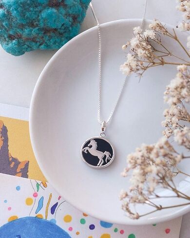 Boma Jewelry Sterling Silver Horse Necklace, 16 Inches in Saudi Arabia