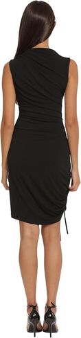 Donna Morgan Women's High Asymmetric Neck Mini Dress with Drawstring Hem Occasion Event Party Guest of in Saudi Arabia