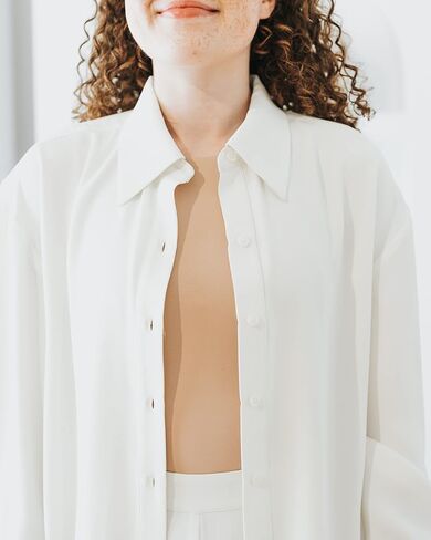 The Drop Women's Ivory Long Side Slit Tunic Shirt by @withloveleena in Saudi Arabia
