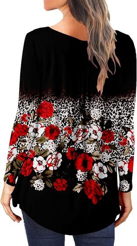 بلوزة نسائية كاجوال من BeadChica للارتداء مع سروال ضيق طويل الأكمام بلوزات هينلي بوتون أب قمصان in Kuwait