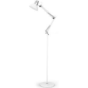 LEPOWER Floor Lamp, Metal Adjustable Reading Swing Arm Standing Lamp with Heavy Metal Base, Eye-Caring Reading/Pole Lamp with On/Off Switch for Living Room, Bedroom, Office Sand Black