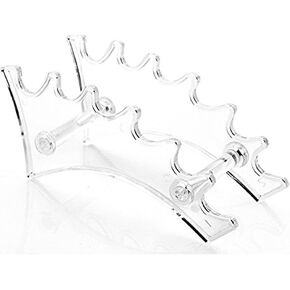 lasenersm Plastic 6-Slots Eyebrow Fountain Pen Pencil Jewelry Makeup Brush Display Frame Stand Rack Holder Organizer for Home Office or Store Usage,Transparent