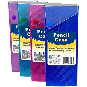 C-Line Products Inc, 05600, Slider Pencil Case, Color Assorted, 6/Pack, Sold As 1 Pack6