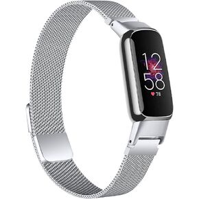 OCEBEEC Metal Bands Compatible with Fitbit Luxe, Stainless Steel Metal Mesh Loop Wristband Replacement for Fitbit Luxe/Special Edition Men and Women