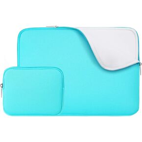 RAINYEAR 15.6 Inch Laptop Sleeve Case Soft Fluffy Lining Zipper Padded Cover Carrying Bag with Accessories Pouch, Compatible with 15.6" Notebook Computer Chromebook (Blue, Upgraded Version)