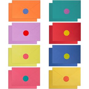 120 Blank Cards with Envelopes & Stickers | 4" x 6" Bulk Boxed Set of all Occasions Colored Notecards | Rainbow Assortment of Plain Color Cardstock Ideal for Card Making and Kids Stationary Set