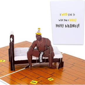 Dirty Pop Cards - Funny Barry Wood 3D Birthday Card, Laser Cut, Pop-Up, Gag Gift, Prank Novelty, Weirdest Best Friend Bday Card, for Men, Boyfriend, Sister, Women, Uncle
