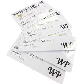 NC 5PCS WP Fake Credit Card, 3D PVC White Business Wallet Cards Birthday Gifts, Funny Card for Christmas (5PCS, White)