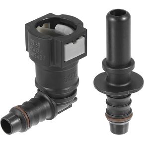 X AUTOHAUX 9.89mm SAE to 10.5mm 90 Degree Fuel Line Hose Quick Release Connector Disconnect Hose Nylon 2PCS