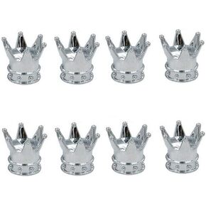 8Pcs Chrome Crown Car Auto Tire Air Valve Stem Cover Caps Wheel Rims Accessories