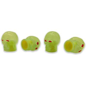 4 Pcs Luminous Skull Tire Air Valve Stem Caps, Tire Valve Stem Caps for Car, Luminous Tire Valve Stem Caps, Fluorescent Car Tire Valve Caps Suitable for Cars, Motorcycles, SUV, Trucks (Blue)