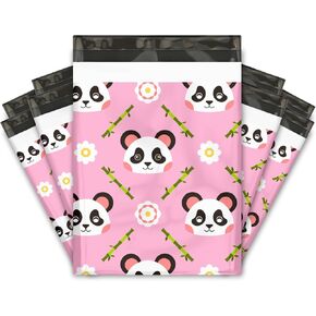 10x13 (100) Pink Panda Designer Poly Mailers Shipping Envelopes Premium Printed Bags in Kuwait
