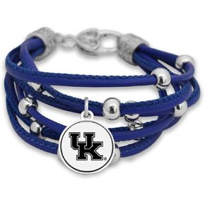 Leather Strand Bracelet with Logo and Lobster Clasp (kentucky)