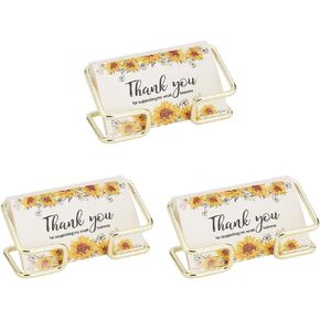 3 Pcs Business Cards Holder Desk Metal Gold Business Card Holder Display Modern Cute Business card stand Organizer Stable Durable Modern High-capacity for Bussiness Desk Home