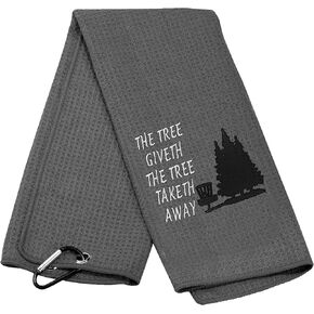 BLUPARK Frisbee Disc Golf Gifts The Tree Giveth The Tree Taketh Away Embroidered Disc Golfer Towel (The Tree Giveth)
