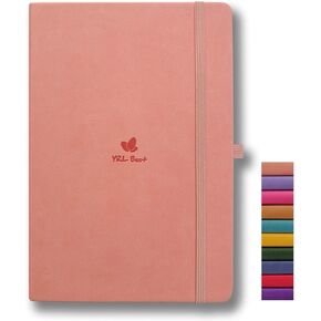 Hardcover Notebook with Pen Loop, A5 Writing Journal, 5.7x8.3", College Ruled/Lined, 192 Numbered Pages of Premium Thick Paper, Fine PU Leather, Sewn Bound, Elastic Wrap, Inner Pocket, Teal