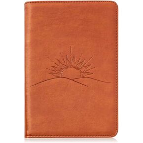 SOHOSPARK Sunrise Refillable Faux Leather Journal, 6x8.7 Vegan Lined Writing Journal for Women or Men