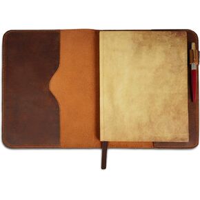 Leather Journal Cover, Leather Notebook Cover, XL Journal Cover- 7.5in x 9.75in