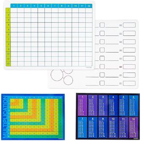 Dry Erase Multiplication Board 9x12in Double Sided Whiteboard with Chart for Classroom and Homeschool