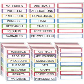 20 Sheets Self Adhesive Presentation Science Subtitles Blank Science Fair Display Boards Labels Fair Board Supplies Titles for Classroom(Watercolor)