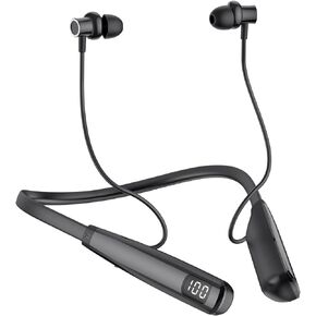 Wireless Waterproof Sports Earphones with 50 Hours of Playback time, Bluetooth Earphones with Microphone, in Ear Noise Reduction, Used for Gym Running and Exercise (Y10)