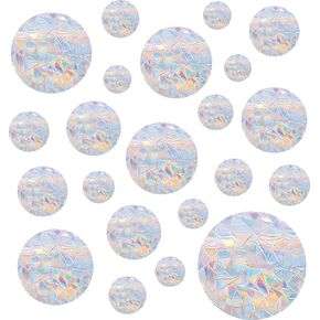 Circle Window Clings for Glass Windows Anti Collision Bird Alert Decals Stickers for Window, Non Adhesive Prismatic Rainbow Stickers