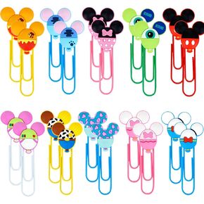 10PCS Cute Mouse Paper Clips, Bookmark Book File Page Marker Clips for Teacher & Students, Desk Accessories Stationery for Office School, Office Supplies Decor for Women Kids Adult