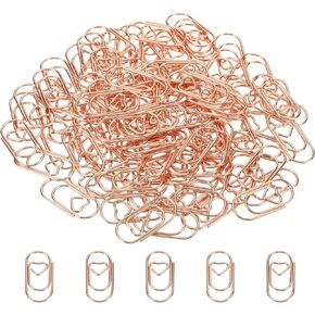 MECCANIXITY Paper Clip Heart-Shaped Cute Decorative Fun Clips Bookmarks 0.8 Inch Silver Tone for Organize Office Home, Pack of 100