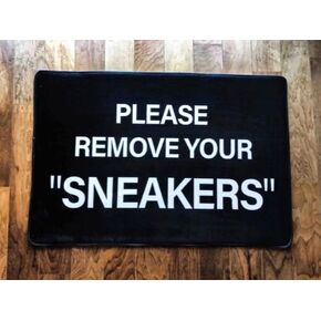 Please Remove Your Sneakers Doormats,Bedroom Living Room Floor Mats, Custom Personalized Door Mat, Funny Doormat (Medium - 50x 80 CM)