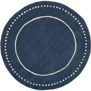 SAFAVIEH Bella Collection 2'3" x 7' Light Blue/Ivory BEL151A Handmade Dotted Border Premium Wool Runner Rug