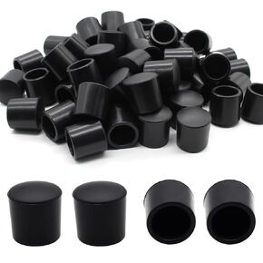 Door Stop Bumper Tips 0.39" Black Door Rubber Stop Bumper Replacement Stopper Tips Caps for Door & Wall Protection, 60 Pcs