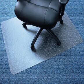 Marvelux Large Office Chair Mat for Low Pile Carpets 48" x 60" Clear Vinyl Protector Mat for Under Desks, Rectangular PVC Carpeted Floor Mat for Gaming Chairs and Computer Desks