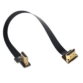 cablecc CYFPV Dual 90 Degree Right-Up Angled HDMI Type A Male to Male HDTV FPC Flat Cable for FPV HDTV Multicopter Aerial Photography 30cm