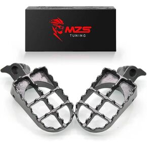 MZS Dirt Bike Foot Pegs, Heavy Duty Motocross Footpeg MX Footrest Rest Pedal Alloy Steel Gray Compatible with YZ65 YZ85 YZ125 YZ250 YZ250F YZ125X YZ250X YZ426F YZ450F YZ450FX YZ250FX WR250F WR450F