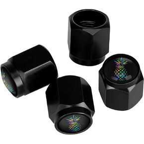 Tiger Tire Valve Stem Caps, Aluminum Black Stem Tire Valve Caps Universal Stem Covers for Cars, SUVs, Trucks, Bikes, Motorcycles, Bicycles (4 Pack)