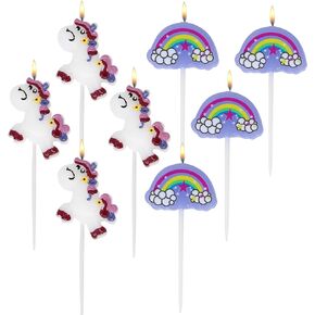Unicorn Candles Unicorn Shaped Candles for Rainbow Unicorn Party Decorations - Unicorn Cupcake Decorations, Unicorn Cake Topper, Unicorn Birthday Cake Candle, Unicorn Party Supplies - 8 Candles