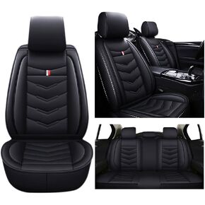 Car Seat Cover for Chevrolet Avalanche 2002-2013, Durable Wear Resistant Waterproof Vehicle Cushion Cover, Breathable No Odor Premium Leather Vehicle Seat Covers.(Standard,Black White)