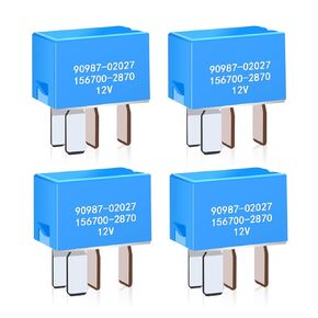 90987-02027 Relay(Set of 4), 4 Pins AC Relay for Automotive Electrical Systems - 90080-87026 90987-02028 Replacement for 1997-2014 Toyota Lexus and Camry Vehicles