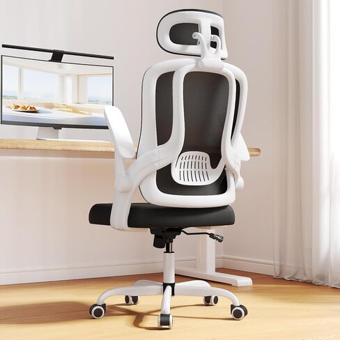 Home Office Chair, High Back Ergonomic Desk Chair with 3D Armrests, Lumbar Support, Mesh Computer Chair with Adjustable Headrest, for Home, Office, Work, Student in Saudi Arabia