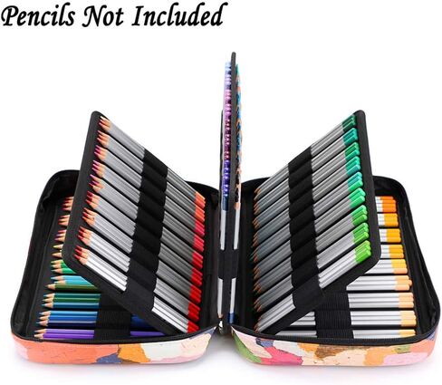 BTSKY Colored Pencil Case 220 Slots Pen Pencil Bag Organizer with Handy Wrap Portable- Multilayer Holder for Prismacolor Crayola Colored Pencils & Gel Pen Cloth Art in Saudi Arabia