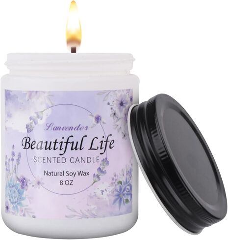 Lavender Candles for Home Scented,8 oz Aromatherapy Candles Gift,45 Hour Long Lasting Scented Candle for Women Men Birthday Thanksgiving Christmas Valentine's Day. in Saudi Arabia