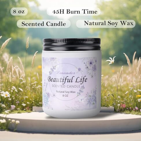 Lavender Candles for Home Scented,8 oz Aromatherapy Candles Gift,45 Hour Long Lasting Scented Candle for Women Men Birthday Thanksgiving Christmas Valentine's Day. in Saudi Arabia